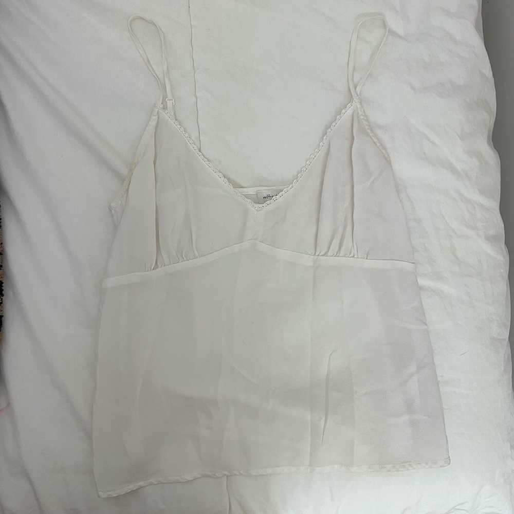 Wilfred Aritzia sheer white tank